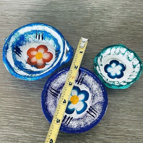 Mexican Pottery Handmade Nesting Bowls Decor Set - Picture 3 of 5